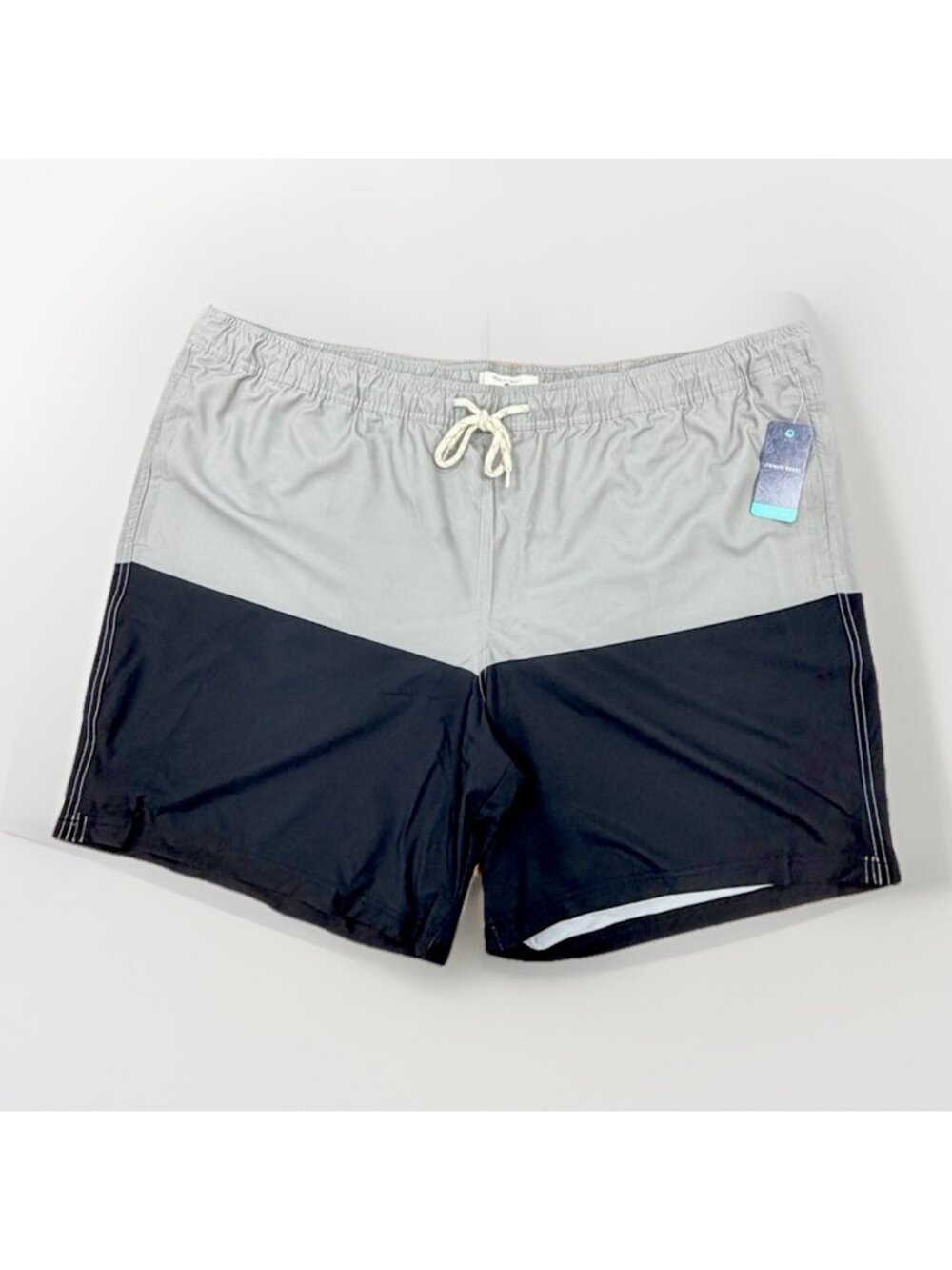 Trinity Coast Men Swim Trunks with Mesh Brief Liner 4X BIG 4XB Black/Gray